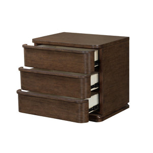 English Elm Zoey Oak Veneer Nightstand with Smooth Drawer for Contemporary Bedroom Decor B2756P573778