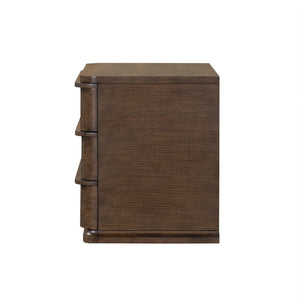English Elm Zoey Oak Veneer Nightstand with Smooth Drawer for Contemporary Bedroom Decor B2756P573778
