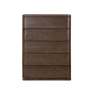 English Elm Zoey Contemporary Brown Oak Tall Chest with Smooth Glides for Bedroom Storage Brown Oak MDF,Metal 21 L x 36 W x 50 H B2756P573779