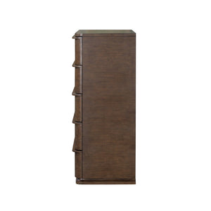 English Elm Zoey Contemporary Brown Oak Tall Chest with Smooth Glides for Bedroom Storage Brown Oak MDF,Metal 21 L x 36 W x 50 H B2756P573779