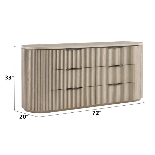 English Elm Zoey Contemporary Brown Oak Tall Chest with Smooth Glides for Bedroom Storage Light Oak Engineered Wood,Metal,Solid Wood 20 L x 72 W x 33 H B2756P573787