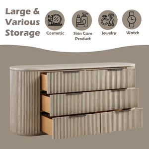 English Elm Zoey Contemporary Brown Oak Tall Chest with Smooth Glides for Bedroom Storage Light Oak Engineered Wood,Metal,Solid Wood 20 L x 72 W x 33 H B2756P573787