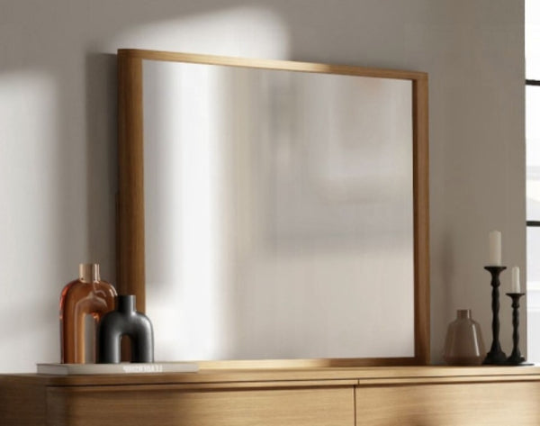 English Elm Zoey Natural Oak Wood Framed Rectangular Wall Mirror for Modern and Transitional Rooms B2756P574461