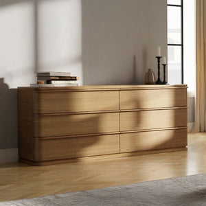 English Elm Zoey Wire-Brushed White Oak Six Drawer Dresser for a Modern Primary Bedroom B2756P574462