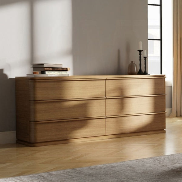 English Elm Zoey Wire-Brushed White Oak Six Drawer Dresser for a Modern Primary Bedroom B2756P574462