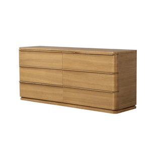 English Elm Zoey Wire-Brushed White Oak Six Drawer Dresser for a Modern Primary Bedroom B2756P574462