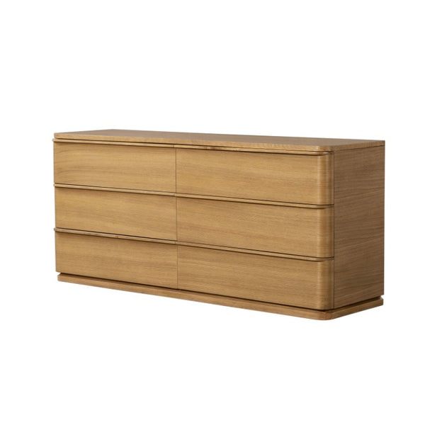 English Elm Zoey Wire-Brushed White Oak Six Drawer Dresser for a Modern Primary Bedroom B2756P574462