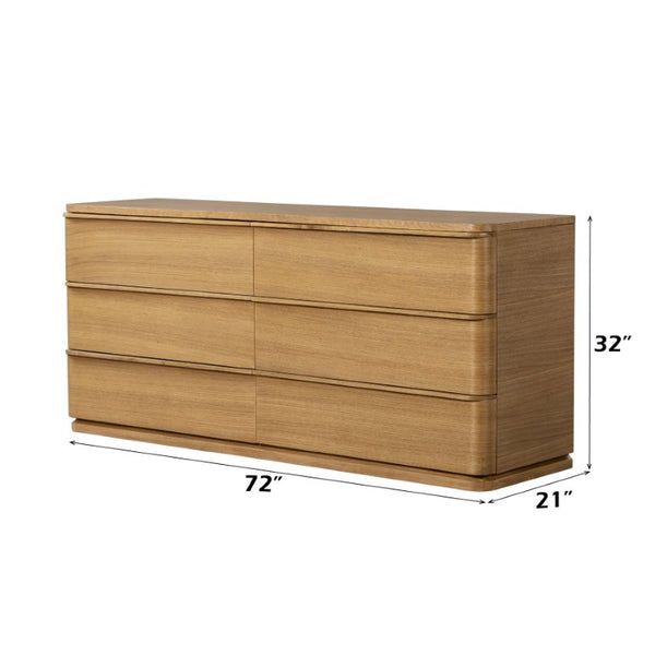 English Elm Zoey Wire-Brushed White Oak Six Drawer Dresser for a Modern Primary Bedroom B2756P574462