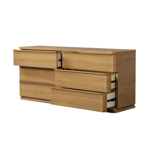English Elm Zoey Wire-Brushed White Oak Six Drawer Dresser for a Modern Primary Bedroom B2756P574462