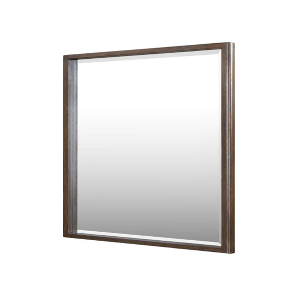 English Elm Zoey Warm Oak Rectangular Wall Mirror with Natural Wood Grain Frame for Bedroom B2756P574463