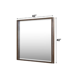 English Elm Zoey Warm Oak Rectangular Wall Mirror with Natural Wood Grain Frame for Bedroom B2756P574463