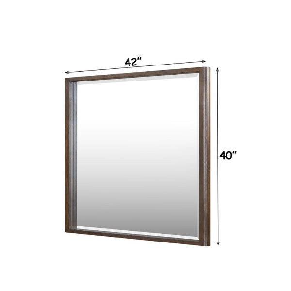 English Elm Zoey Warm Oak Rectangular Wall Mirror with Natural Wood Grain Frame for Bedroom B2756P574463