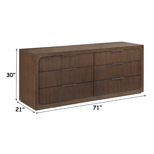 English Elm Leanna Seven Drawer Wide Dresser Solid Oak Top Soft Close Glides Bedroom Storage B2756P614533