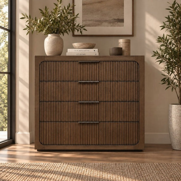 English Elm Leanna Warm Oak Traditional Chest with Dovetail Drawers and Soft Close Hardware B2756P614534
