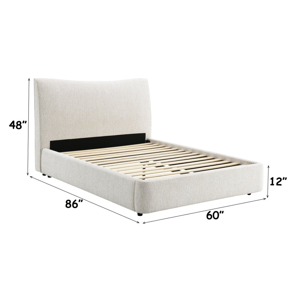 English Elm Renee Chenille Upholstered Full Bed Padded Headboard Platform Frame for Bedroom B2756S00047