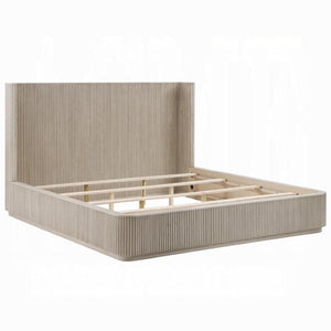 English Elm Leanna Eastern King Platform Bed in Light Oak with Low Profile Contemporary Headboard Queen B2756S00051