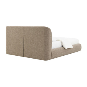English Elm Erica Eastern King Platform Bed Tweed Upholstered Headboard Footboard No Tools Needed B2756S00054