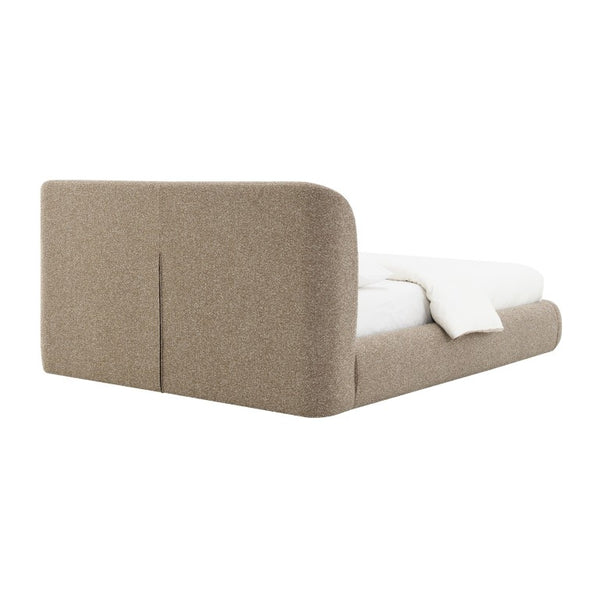 English Elm Erica Eastern King Platform Bed Tweed Upholstered Headboard Footboard No Tools Needed B2756S00054