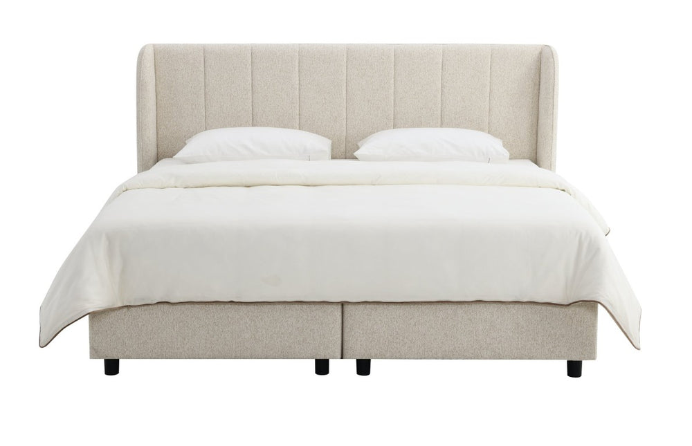English Elm Adonia Upholstered Storage Bed with Chenille Padded Headboard and Mattress Included B2756S00057
