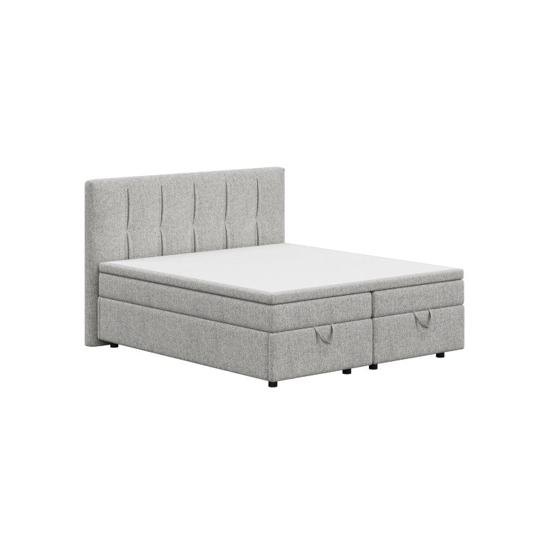 English Elm Avenia Gray Chenille Upholstered Storage Bed with Lift Base and Topper Mattress B2756S00058