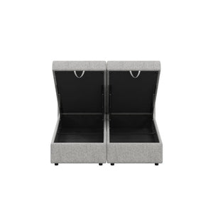 English Elm Avenia Queen Storage Bed in Gray Chenille with Hydraulic Lift Base and Padded Headboard B2756S00059
