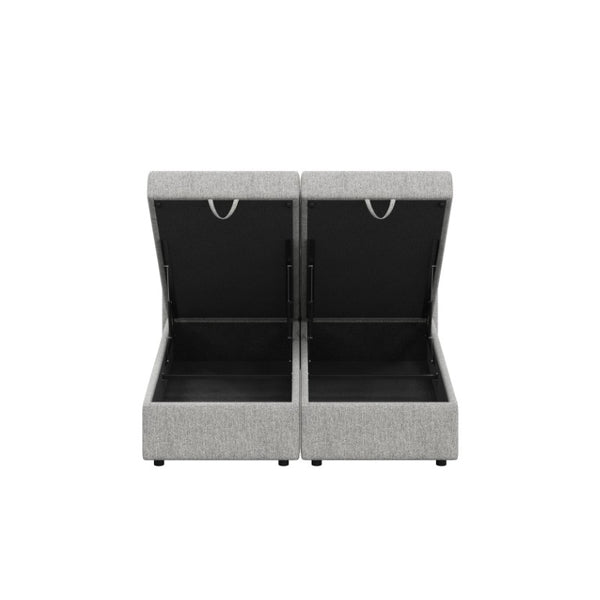 English Elm Avenia Queen Storage Bed in Gray Chenille with Hydraulic Lift Base and Padded Headboard B2756S00059