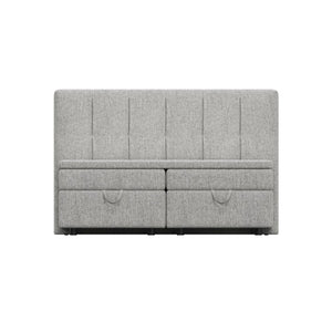 English Elm Avenia Queen Storage Bed in Gray Chenille with Hydraulic Lift Base and Padded Headboard B2756S00059