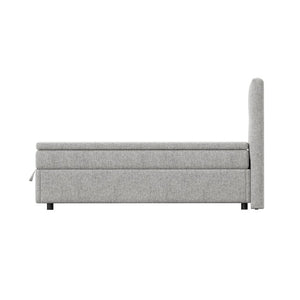 English Elm Avenia Queen Storage Bed in Gray Chenille with Hydraulic Lift Base and Padded Headboard B2756S00059