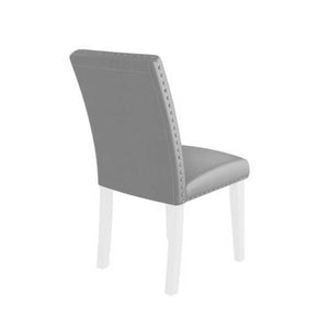 English Elm 25" High-back Upholstered Dining Chair Set of 2 with Solid Wood Legs for Formal Rooms Silver+White B2757P456191