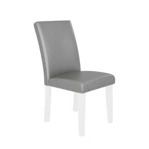 English Elm 25" High-back Upholstered Dining Chair Set of 2 with Solid Wood Legs for Formal Rooms Silver+White B2757P456191