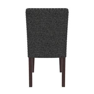 English Elm 25" High-back Upholstered Dining Chair Set of 2 with Solid Wood Legs for Formal Rooms Grey+Brown B2757P456192