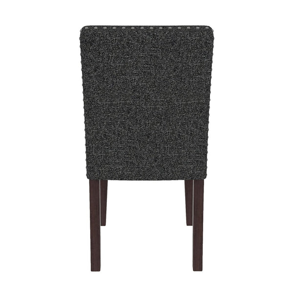 English Elm 25" High-back Upholstered Dining Chair Set of 2 with Solid Wood Legs for Formal Rooms Grey+Brown B2757P456192