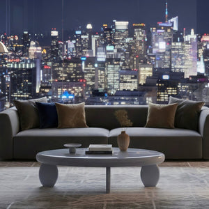 English Elm 46" Oval Coffee Table with Sculptural Pebble Legs and Glossy Lacquer Finish Gray B2757P456194