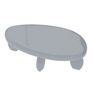 English Elm 46" Oval Coffee Table with Sculptural Pebble Legs and Glossy Lacquer Finish Gray B2757P456194