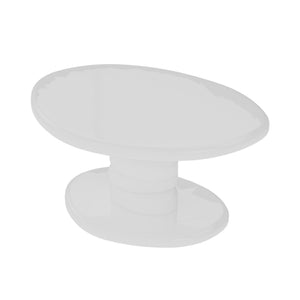 English Elm 30" Cobblestone Sculpted End Table Glossy Finish Organic Modern Living Room Accent White B2757P456195