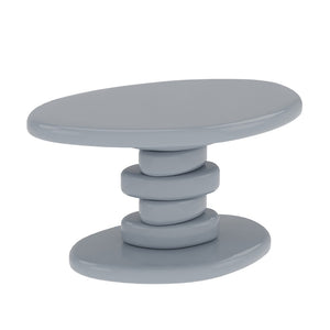 English Elm 30" Cobblestone Sculpted End Table Glossy Finish Organic Modern Living Room Accent Gray B2757P456196