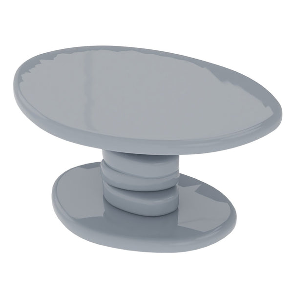 English Elm 30" Cobblestone Sculpted End Table Glossy Finish Organic Modern Living Room Accent Gray B2757P456196