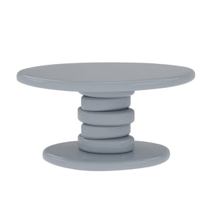 English Elm 30" Cobblestone Sculpted End Table Glossy Finish Organic Modern Living Room Accent Gray B2757P456196