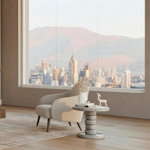 English Elm 22.6 Inch Sculptural Cobblestone Pedestal End Table Glossy Finish for Modern Living Rooms Gray B2757P456198
