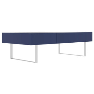 English Elm 52.4" Rectangular Coffee Table High Gloss Lacquer Hidden Drawers Modern Living Room Blue B2757P456202