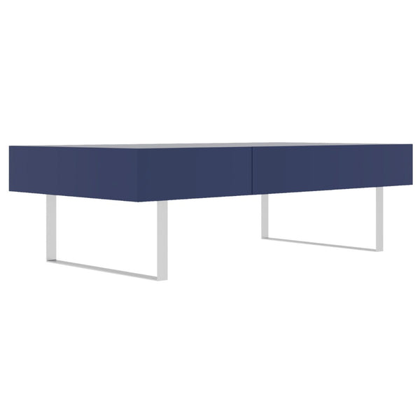English Elm 52.4" Rectangular Coffee Table High Gloss Lacquer Hidden Drawers Modern Living Room Blue B2757P456202