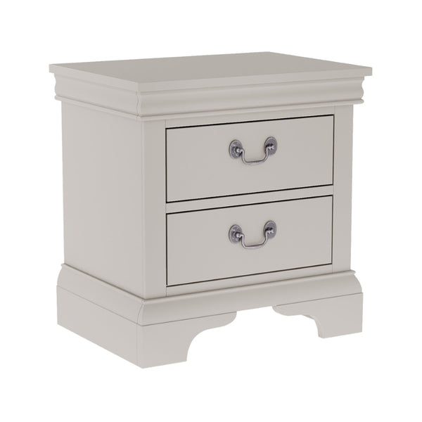 English Elm 22" Classic Wood Nightstand with Crown Molding and Scroll Pulls for Traditional Bedrooms White B2757P456205