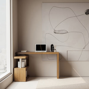 English Elm Modern Walnut Finish Swivel Top Desk with 360 Degree Rotating Surface for Home Office B2757P458498