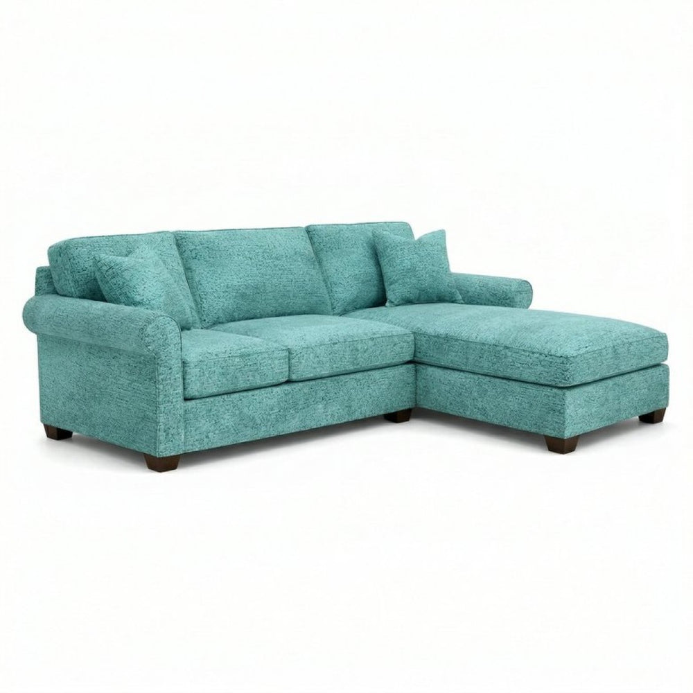 English Elm Irlanda L-shaped Sectional Sofa with Chaise Solid Wood Frame Usa Handcrafted B2761P491309