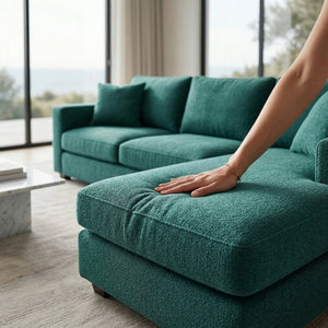 English Elm Irlanda L-shaped Sectional Sofa with Chaise Solid Wood Frame Usa Handcrafted B2761P491309