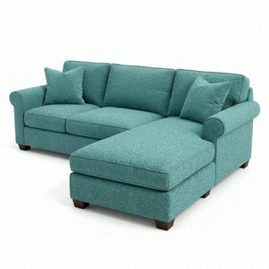 English Elm Irlanda L-shaped Sectional Sofa with Chaise Solid Wood Frame Usa Handcrafted B2761P491309