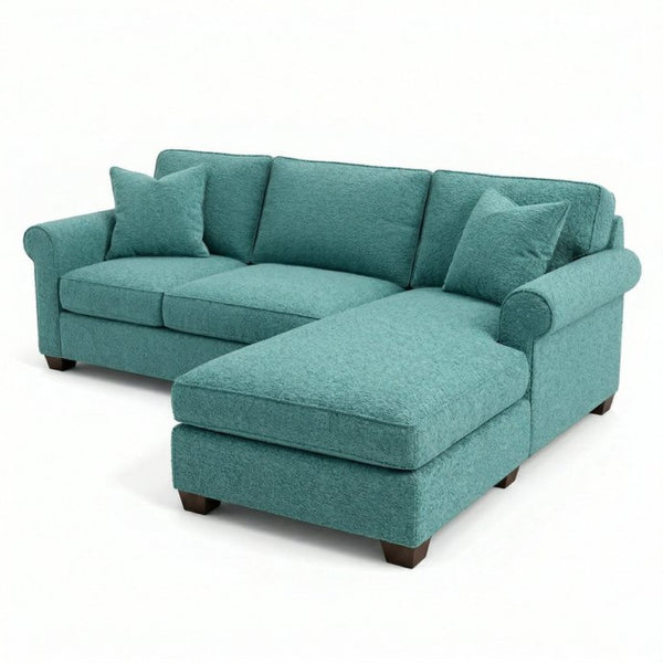 English Elm Irlanda L-shaped Sectional Sofa with Chaise Solid Wood Frame Usa Handcrafted B2761P491309