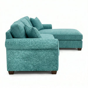 English Elm Irlanda L-shaped Sectional Sofa with Chaise Solid Wood Frame Usa Handcrafted B2761P491309