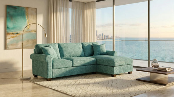 English Elm Irlanda L-shaped Sectional Sofa with Chaise Solid Wood Frame Usa Handcrafted B2761P491309
