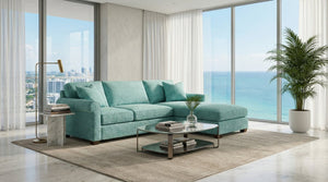 English Elm Irlanda L-shaped Sectional Sofa with Chaise Solid Wood Frame Usa Handcrafted B2761P491309